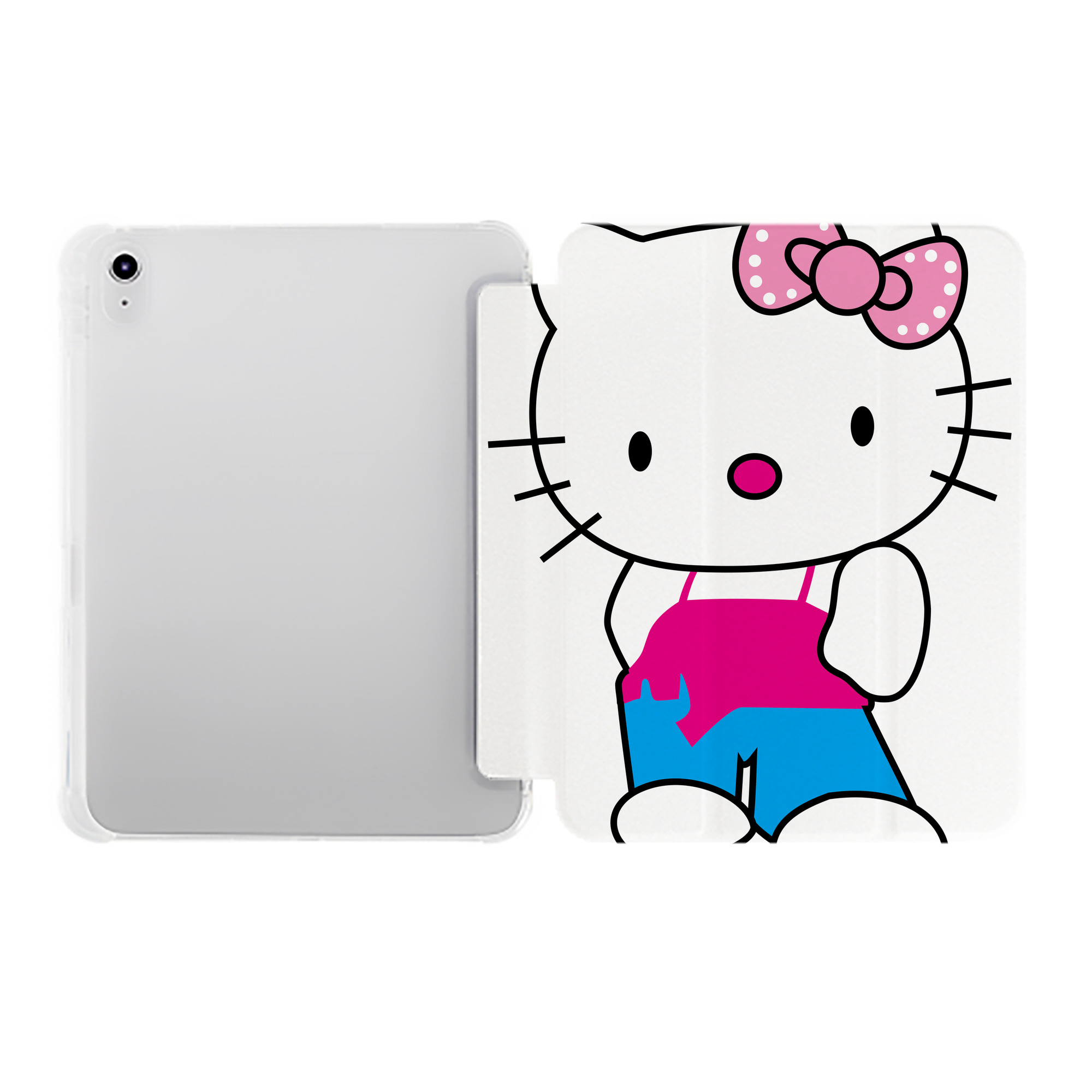 （画像用） Hello Kitty ハローキティ IPad ケース ペン収納付き 三つ折りスタンド PUレザー×シリコン 対応機種9.5/10.5/10.9インチ
